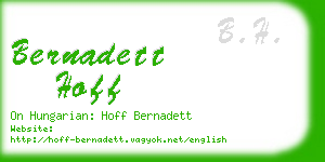 bernadett hoff business card